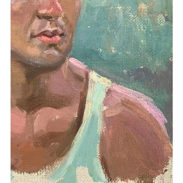 Portrait Oil Painting: Young Man, Ukrainian Art 1970s For Sale - Image 6 of 6