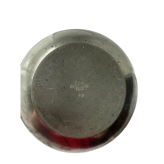 Silver Modernist Pewter Vase attributed to Folke Arström for from GAB, Sweden, 1930s For Sale - Image 8 of 9