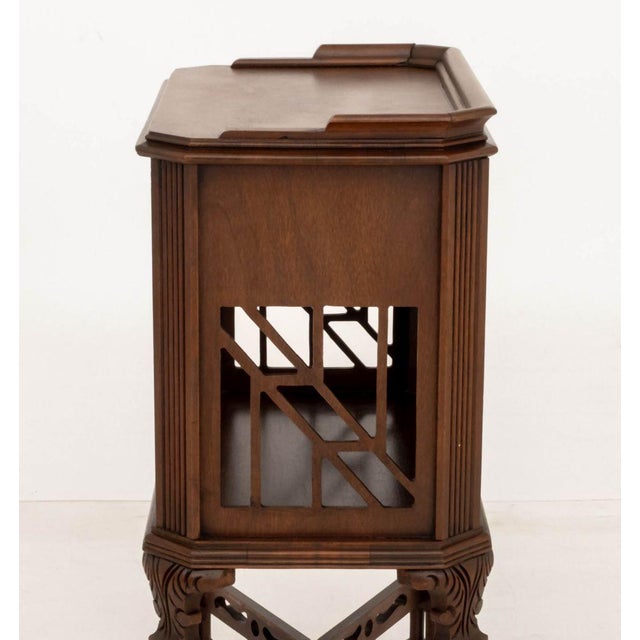 Brown Neoclassical Style Walnut Side Table Bookcase For Sale - Image 8 of 9