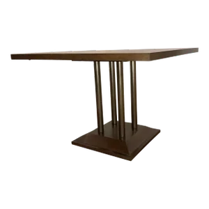 Theodore Alexander Taupe Wood Modulate Square Dining Table