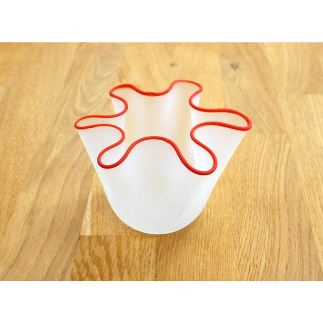 Small Fazzoletto Handkerchief-Shaped Vase in Frosted Glass, 1950s For Sale - Image 13 of 13