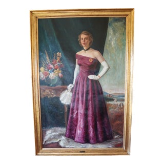 Vintage 1947 S. Scalora “Dorris” Oil Portrait Painting For Sale