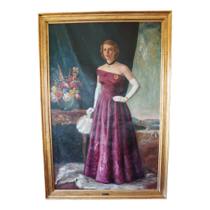Vintage 1947 S. Scalora “Dorris” Oil Portrait Painting