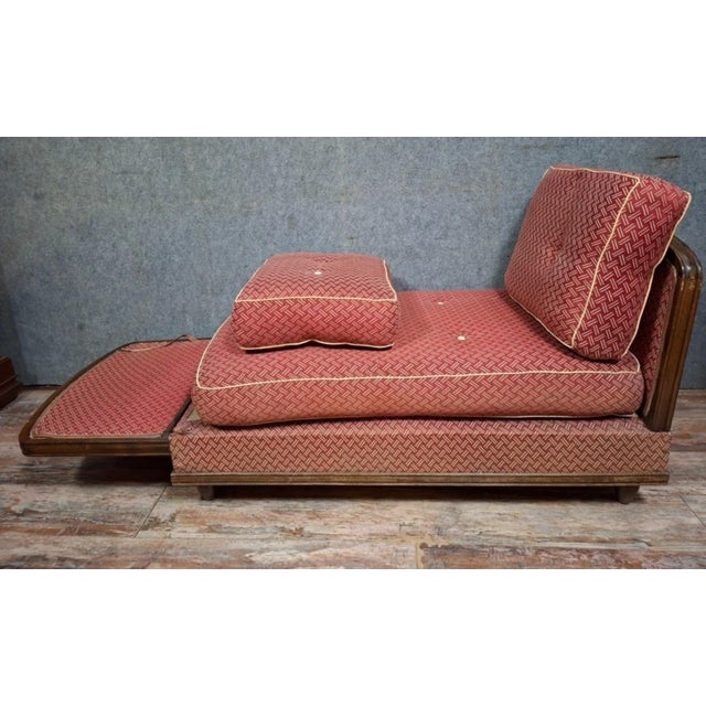 1940s Art Deco Convertible Bench in Walnut Veneer, 1940s For Sale - Image 5 of 7