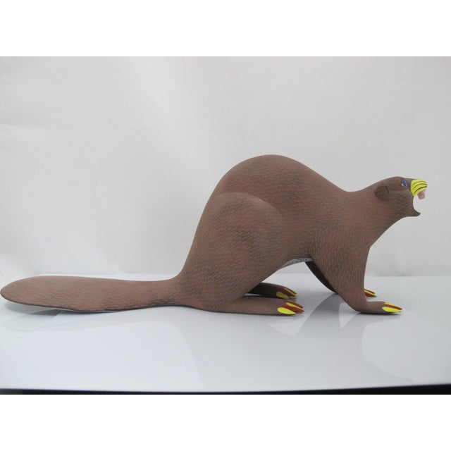 Alebrije Carved Copal Wood Beaver Oaxaca Mexico Folk Art Animal Figurine For Sale In Portland, OR - Image 6 of 13