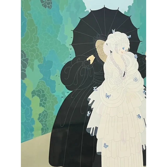 Art Deco Erte - Romain De Tirtoff Erte 1985 Debutante Silk Screen Serigraph Limited Edition of 300 Signed & Framed 1985 For Sale - Image 3 of 15
