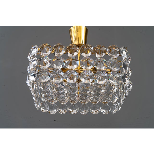 Metal Chandelier from Bakalowits, Vienna, Austria, 1950s For Sale - Image 7 of 18