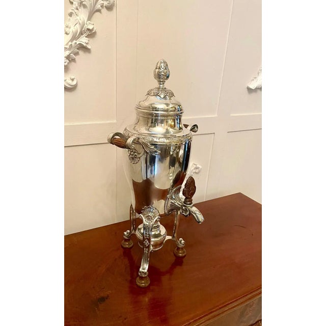 Victorian French Silver-Plated Tea Urn by Risler and Carré For Sale - Image 5 of 14