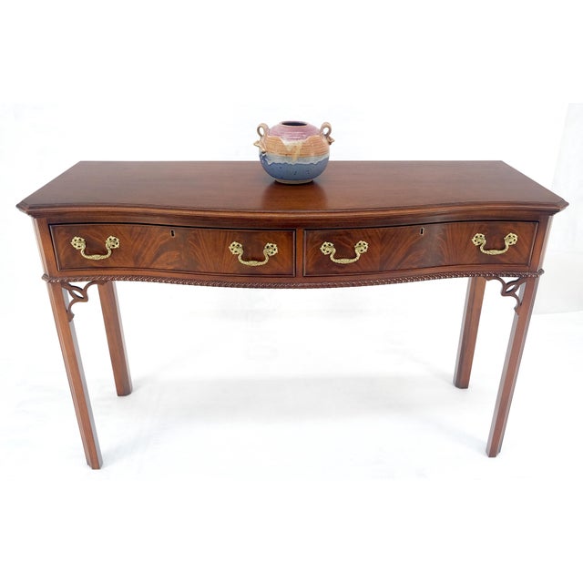 Council Flame Mahogany Two Drawers Console Table Server MINT For Sale - Image 10 of 17