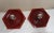 Vintage German Flat Wall Lamps in Red Glazed Ceramic by Hustadt-Leuchten, 1970s, Set of 2, in Very Good conditions....