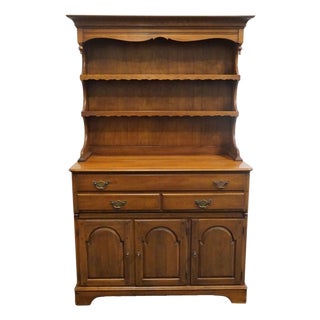Pennsylvania House Independence Hall Collection Solid Cherry Early American 46" Buffet W. Dutch Cupboard Hutch - Candlelight Finish For Sale