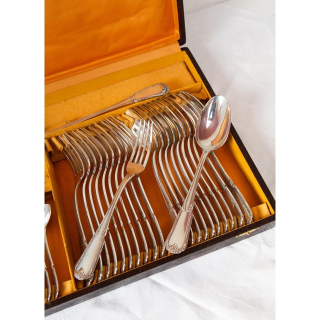 Metal Antique French Cutlery, 1920s, Set of 37 For Sale - Image 7 of 14
