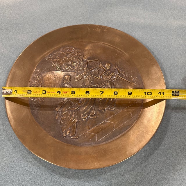 Vintage Solid Brass Korean Wall Plaque For Sale In Palm Springs - Image 6 of 8