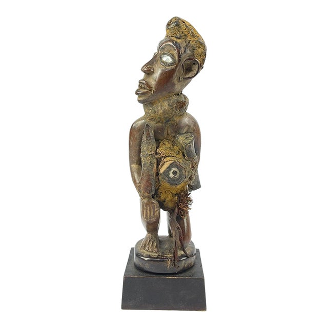 Early 20th Century Kongo Fetish Figure on Custom Base For Sale