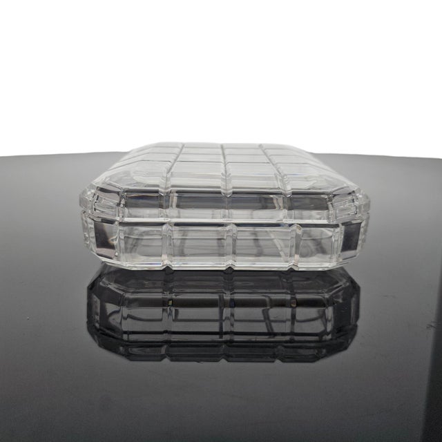 Late 20th Century Arnolfo Di Cambio Geometric Crystal Lidded Box, Italy For Sale - Image 9 of 16