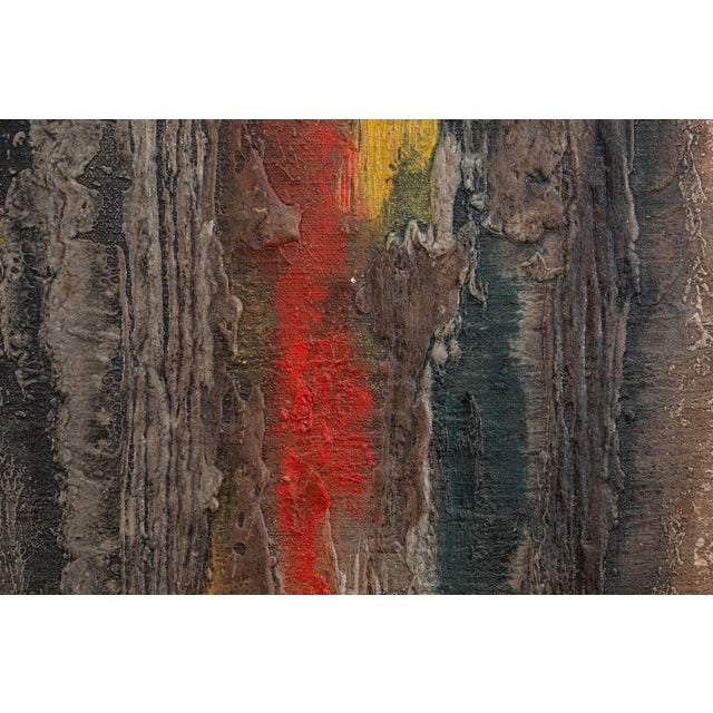 Abstract Jan Geppert Lesn Opowies II Signed Modernist Abstract Oil Painting Canvas 1960s For Sale - Image 3 of 7