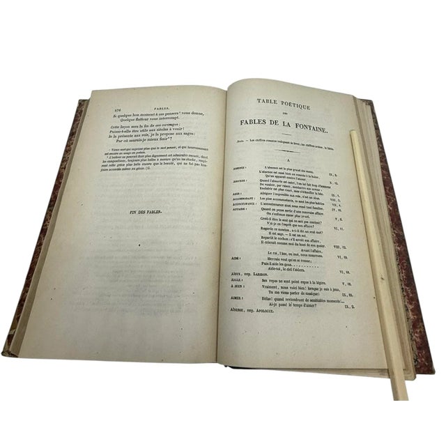 Antique "Fables De La Fontaine" Published in Paris by Librairie De Firmin Didot Frères, Fils Et Cie 1859 For Sale - Image 11 of 12