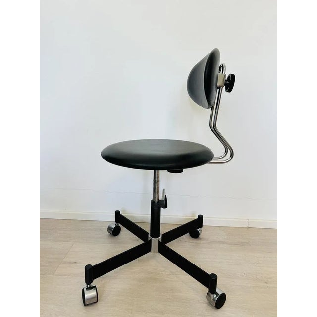 Metal Vintage Black Kovona Office Stool Model Z-370, 1960s For Sale - Image 7 of 12