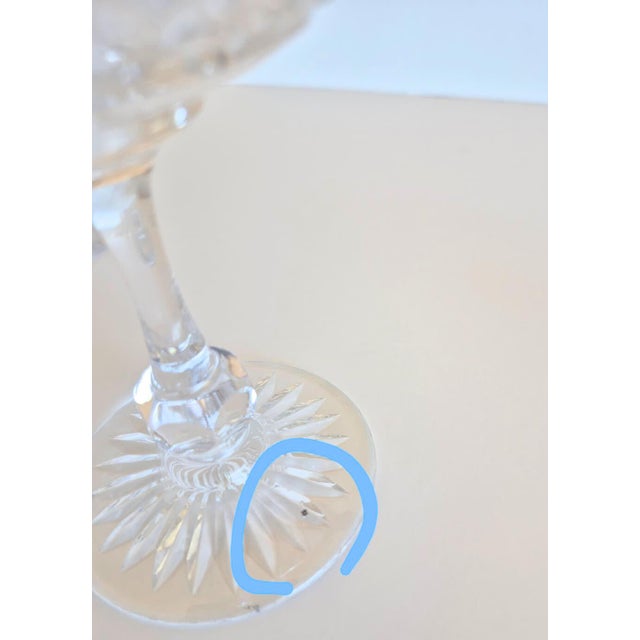 Vintage Tudor Crystal Champagne Coupes Set of 4 Made in England Cocktail Barware For Sale - Image 9 of 9