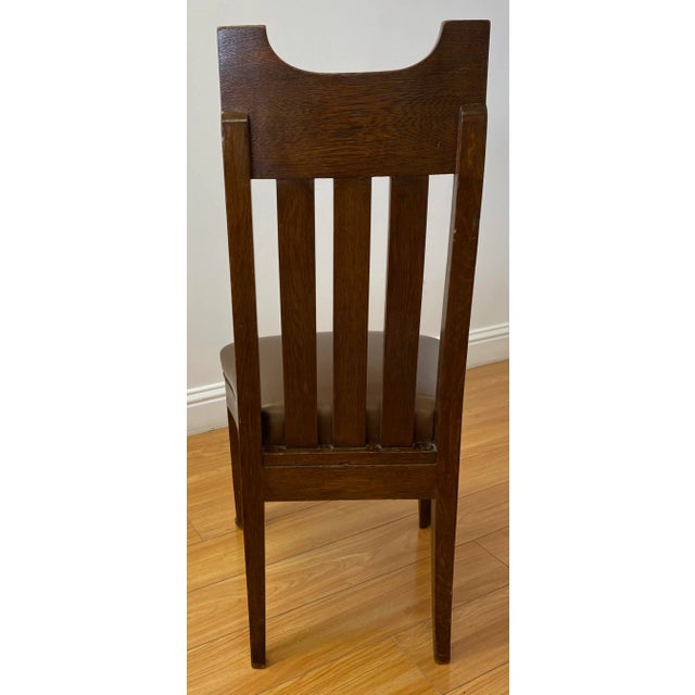 Wood Arts & Crafts American Oak Side Chair C.1920 For Sale - Image 7 of 8