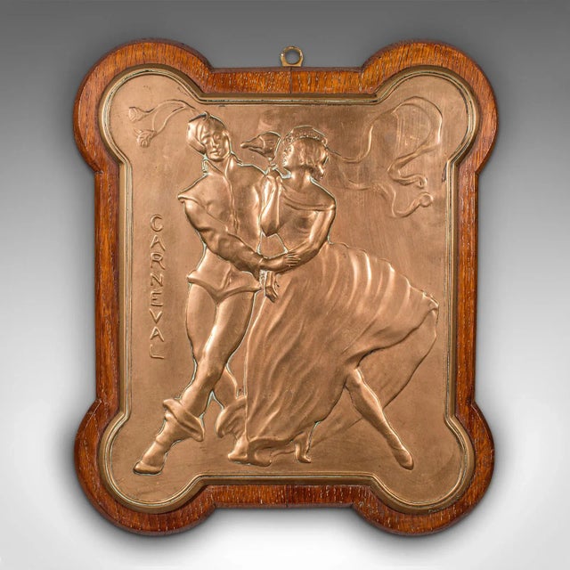 1900s Victorian Pair of Italian Antique Carnival Plaques, Venetian, Bronze, Decorative For Sale - Image 4 of 10