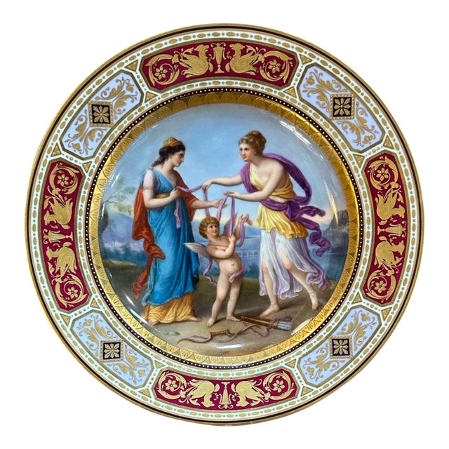Late 19th Century Royal Vienna Hand-Painted Plate Depicting an Allegorical Scene For Sale