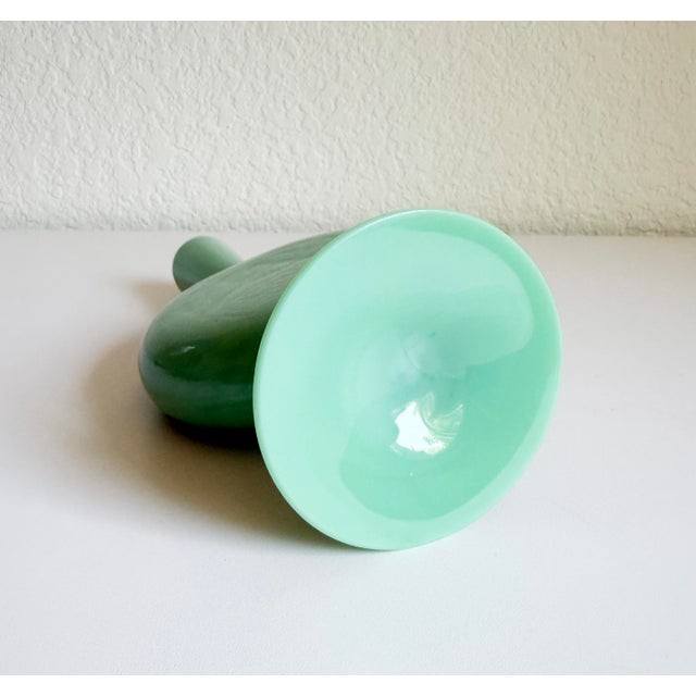 1920s Art Deco Mint Glass Vase For Sale - Image 9 of 9
