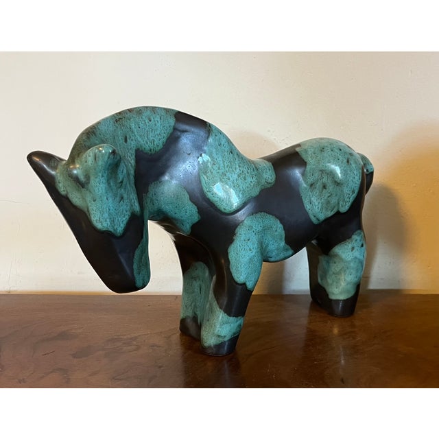 Marianna von Allesch Large 1940's Mid-Century Modern Art Pottery Horse by Marianna Von Allesch (German 1886-1972) for Carola Ceramics For Sale - Image 4 of 14