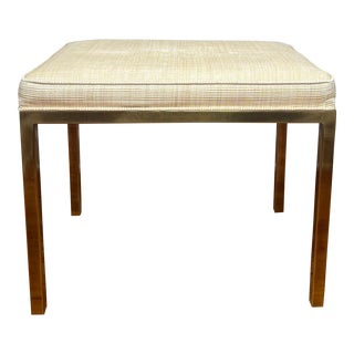 Mid Century Mastercraft Brass Upholstered Bench For Sale