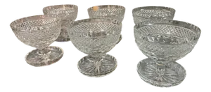 Mid-Century Bohemian Crystal Glasses, 1940s, Set of 6