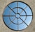 Farmhouse Vintage Round Wrought Iron Large Windowpane Mirror For Sale - Image 3 of 16