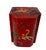 Chinoiserie 1960's Chinoiserie Tea Tin Tole Canister England Baret Ware Red Pagodas Birds For Sale - Image 3 of 6
