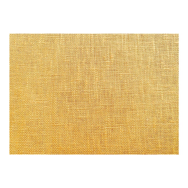 Plum Textiles Runyon Mustard Linen For Sale