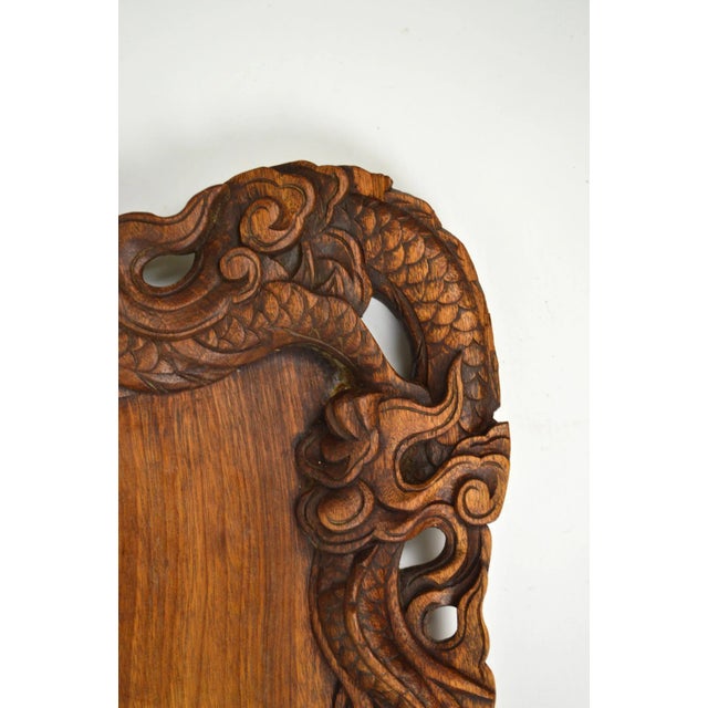 Brown Antique Carved Wood Tray, 1900s For Sale - Image 8 of 10