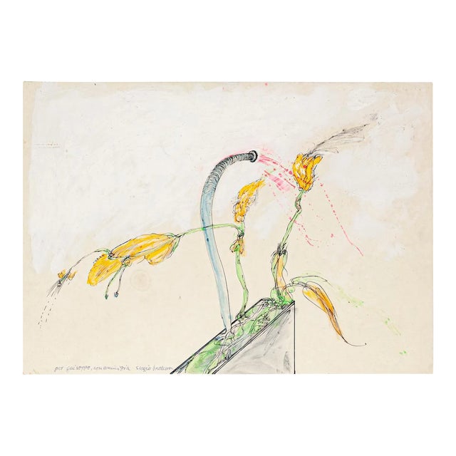 Carnivorous Plants - Original Pen and Watercolor by Sergio Barletta - 1975 1975 For Sale