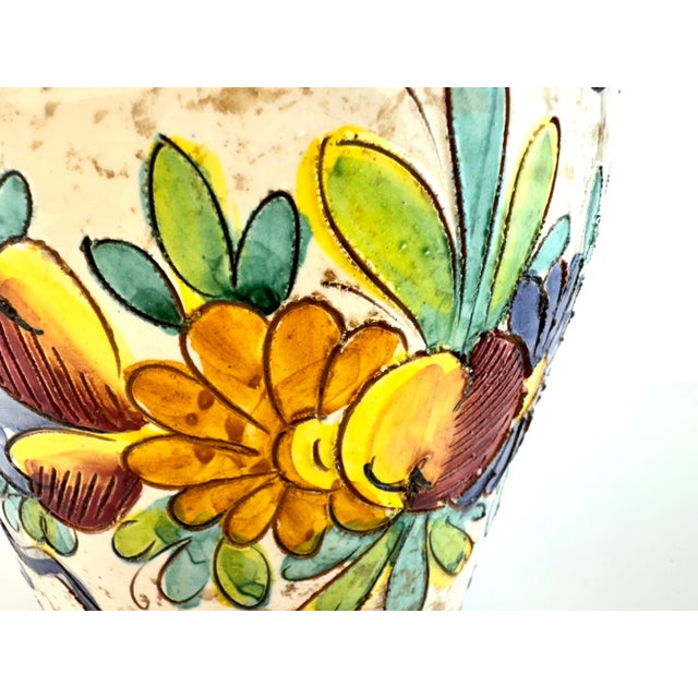1960s Mid Century 1960's Italian Hand Painted Vase For Sale - Image 5 of 11