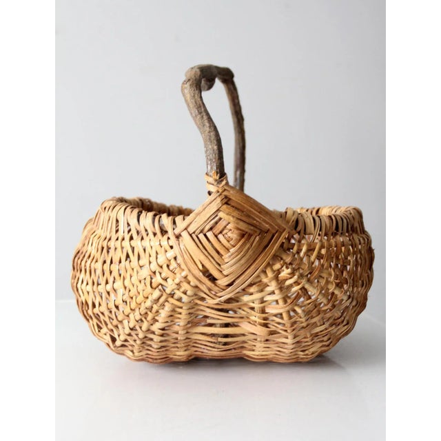 Mid 20th Century Vintage Rustic Buttocks Basket For Sale - Image 5 of 11