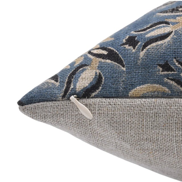 Modern Square/Lumber Block Printed Pillow Cover 18x18- Thick Linen - Kamal Dutta For Sale - Image 3 of 5