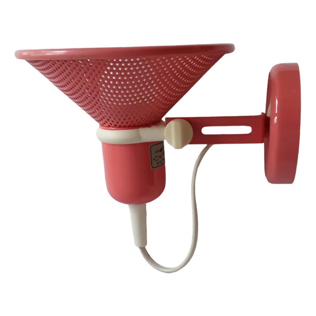 Vintage German Adjustable Wall Lamp in Pink Metal and Plastic from Brilliant, 1990s For Sale
