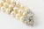 Mid-20th Century Triple Strand Cultured Pearl and Diamond White Gold Bracelet For Sale - Image 10 of 10