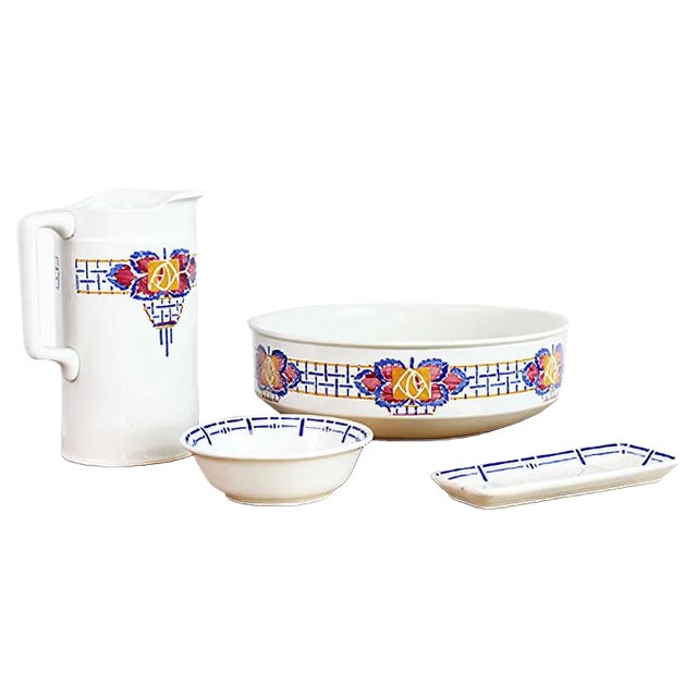 Mid-Century Bathroom Set from Sarreguemines, Set of 4 For Sale