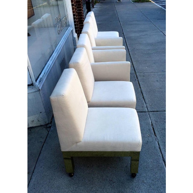 Mid-Century Modern Set of Six Brass Cityscape Chairs Paul Evans for Directional For Sale - Image 3 of 10