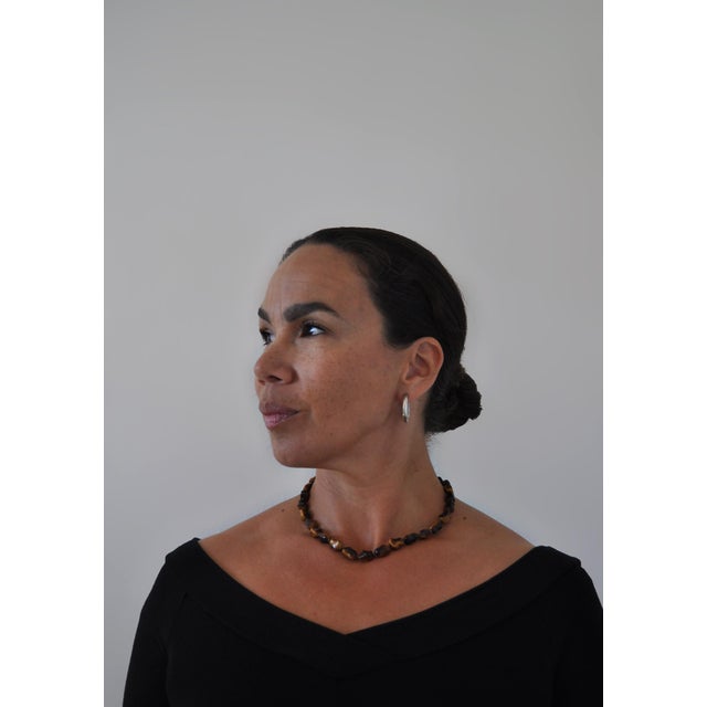 Boho Chic Tiger's Eye and Sterling Silver Necklace by Erik Poul Fenster, Denmark, 1960s For Sale - Image 3 of 13