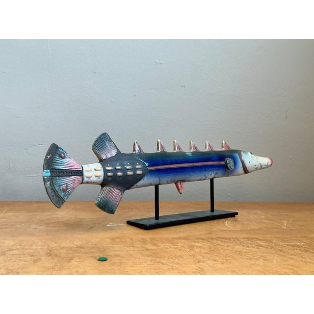 Vintage Ceramic Fish Sculpture For Sale - Image 9 of 14