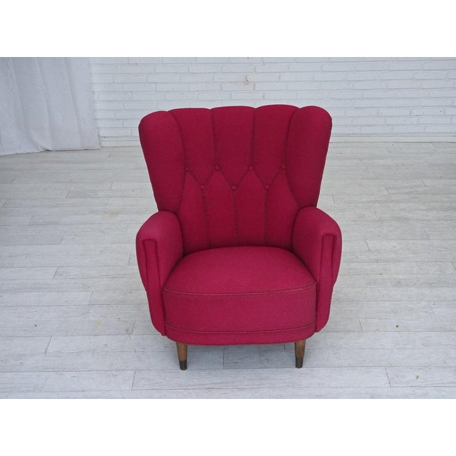 Vintage Danish Lounge Chair in Furniture Wool, 1960s For Sale - Image 9 of 18