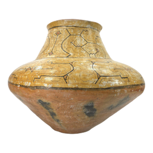 Large Peruvian Shipibo - Conibo Terracotta Pot Handmade With Painted Decoration