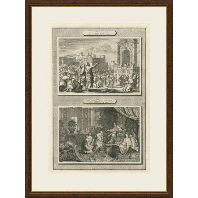 This original copperplate engraving from Pieter Mortier's illustrated Bible, Amsterdam circa 1700, shows two biblical...