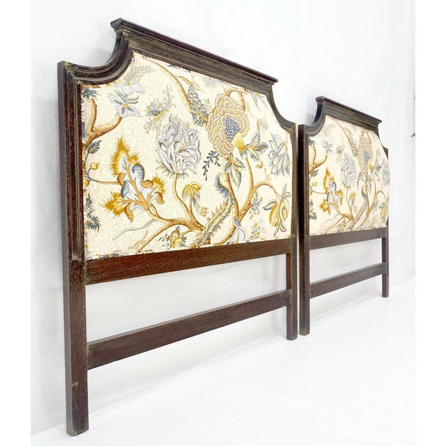 Pair of Very Fine Cerused Mahogany New Upholstery Twin Size Headboards Beds MINT For Sale - Image 17 of 18