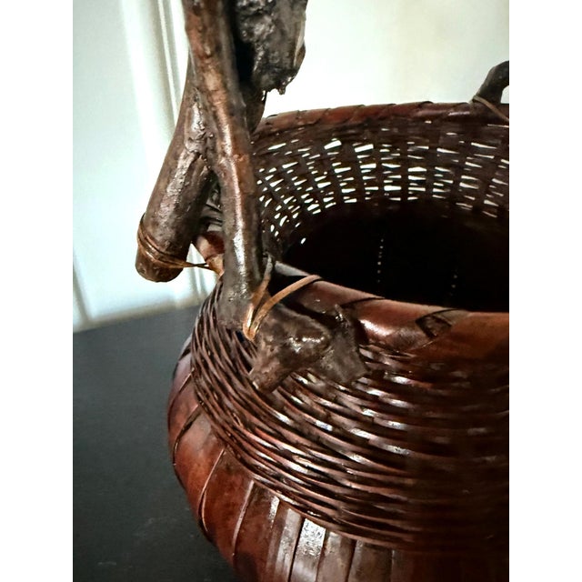 Japanese Bamboo Basket Ikebana Meiji Period For Sale In Atlanta - Image 6 of 12