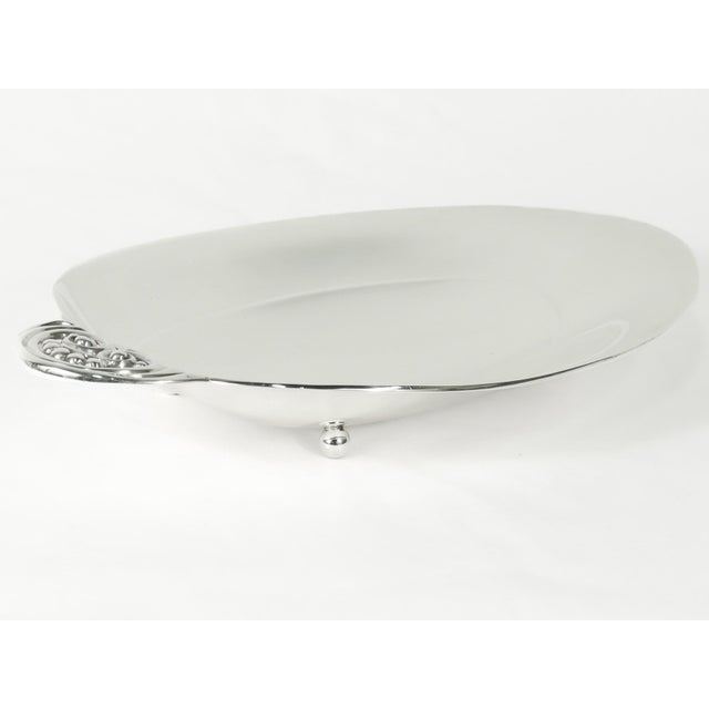 Art Deco Tiffany & Co. Art Deco Tab Handled Sterling Silver Oval Footed Bowl For Sale - Image 3 of 10